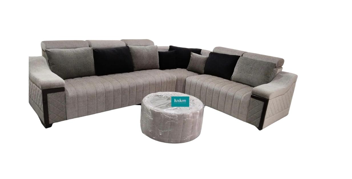 L shape corner fabric Sofa Sandy Grey Color LCS006