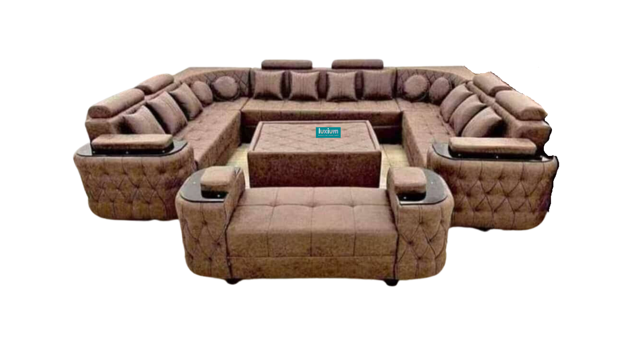 U shape 12 seater corner sofa with 2 attached corners