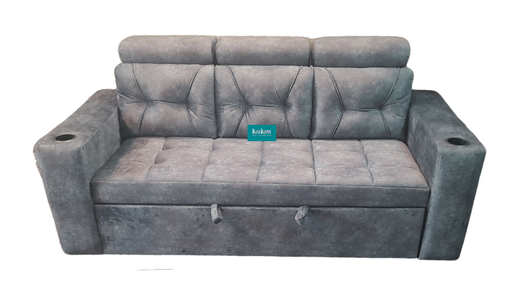 Three seater Grey color Fabric Sofa Cum Bed LSC016