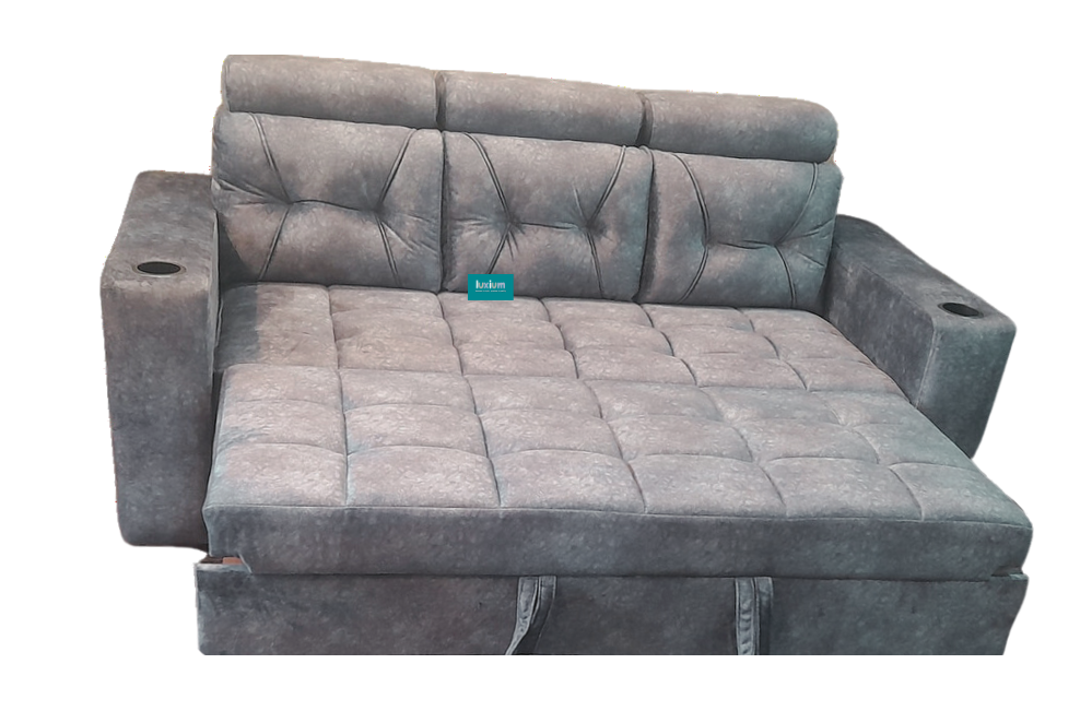 Three seater Grey color Fabric Sofa Cum Bed LSC016