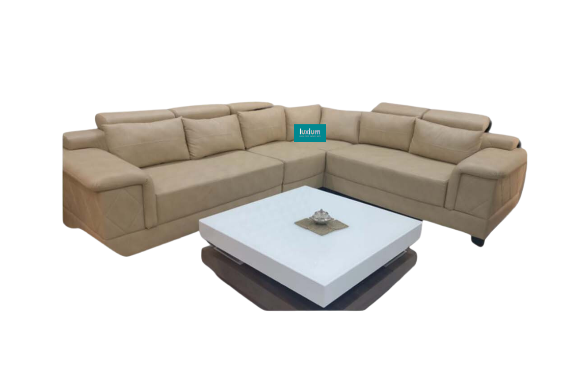 L Shape corner sofa in cream color LCS011