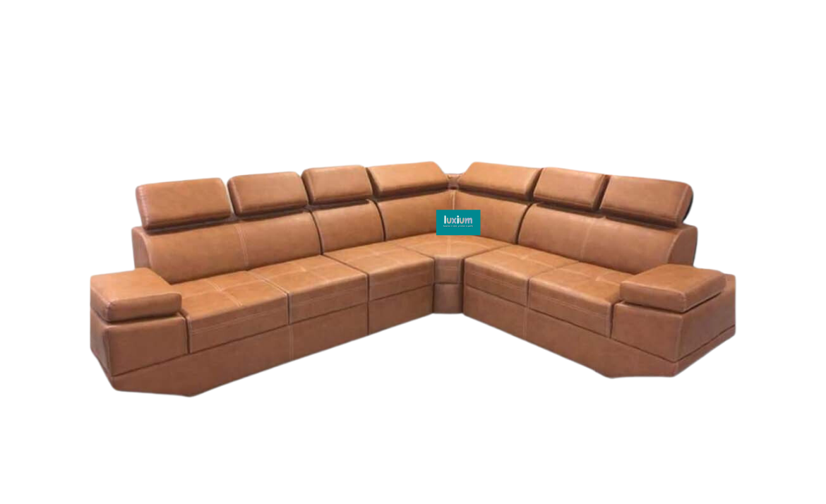 Leatherette Ship Model Corner sofa Tan color - LCS012