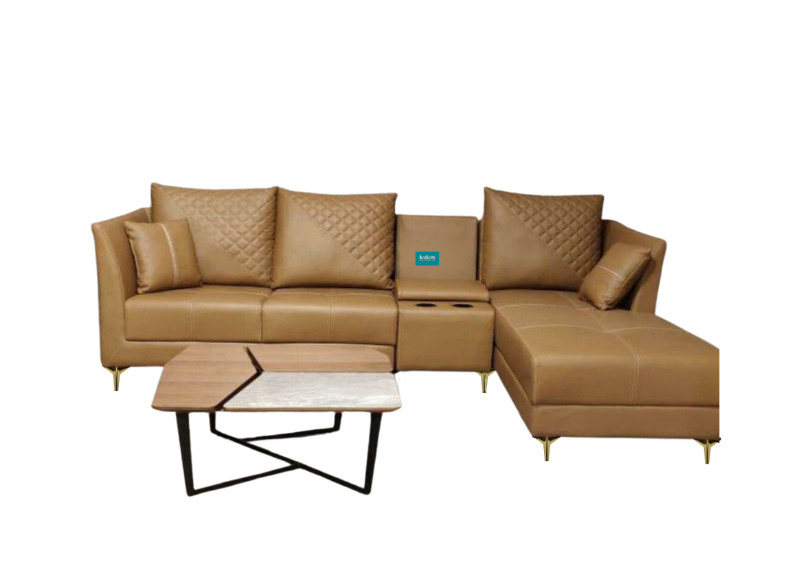 Leatherette Sectional Sofa TAN Color -LCS033