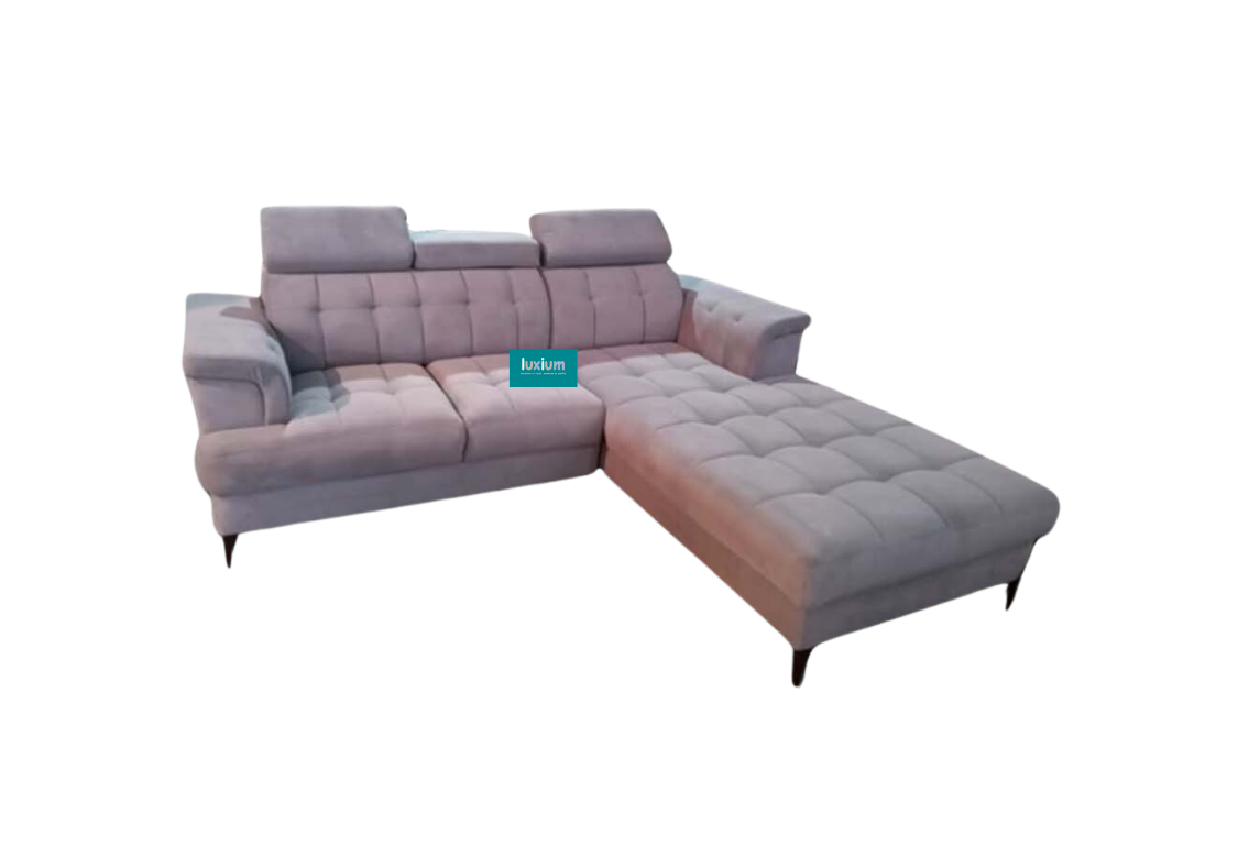 Sectional Sofa Purple Color fabric -Two seater + attached sleeper section -LCS039