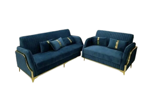 Blue sofa three seater and two seater