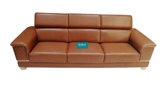 Three seater leatherette sofa Tan color