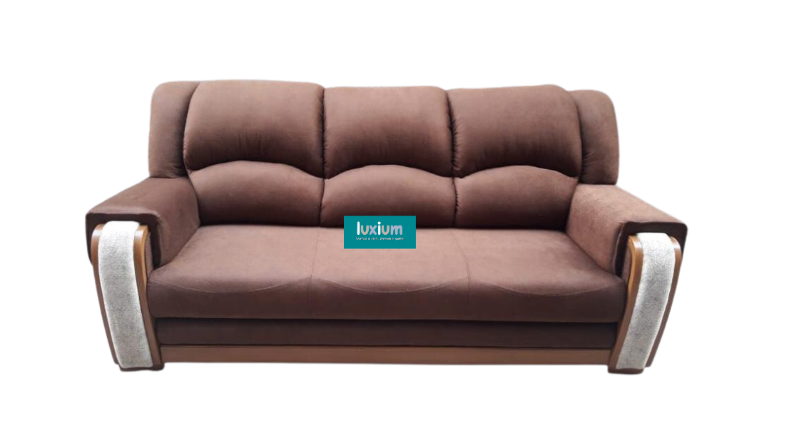 Brown Upholstery fabric three seater sofa