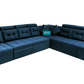 Seven Seater Navy blue Corner pull out Sofa Cumbed with Headrest - LSC002