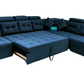 Seven Seater Navy blue Corner pull out Sofa Cumbed with Headrest - LSC002