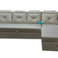 Off white leatherette pull out sofa cumbed and storage LSC003