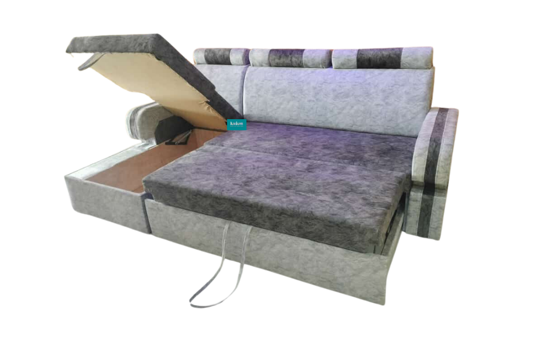 L shape fabric sofa cumbed with lounger LCS005