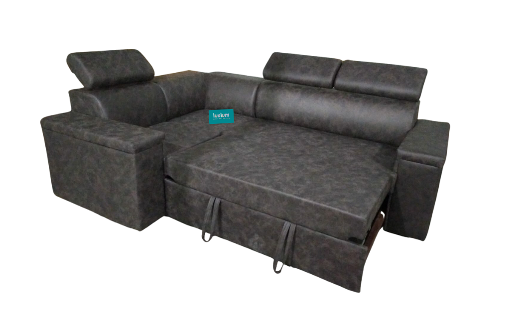 Light Black Pull out Sofa Cum bed