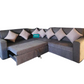 Grey color pull out Sofa Corner Cumbed