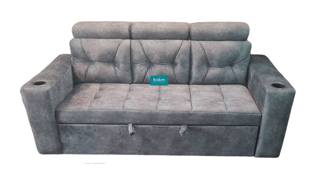 Three seater Grey color Fabric Sofa Cum Bed  LSC016