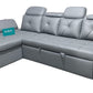 DARK GREY PULL OUT SOFA CUMBED WITH STORAGE LOUNGER LSC018