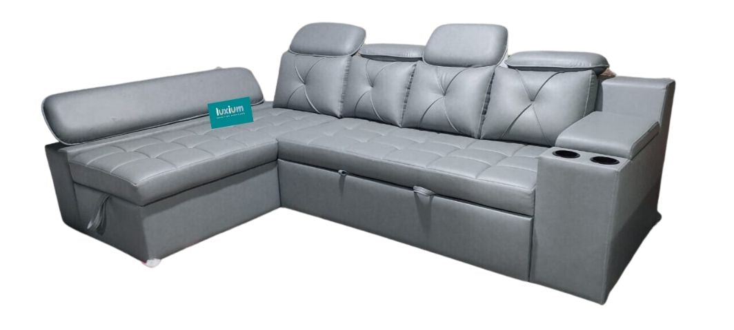 DARK GREY PULL OUT SOFA CUMBED WITH STORAGE LOUNGER LSC018