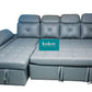 DARK GREY PULL OUT SOFA CUMBED WITH STORAGE LOUNGER LSC018